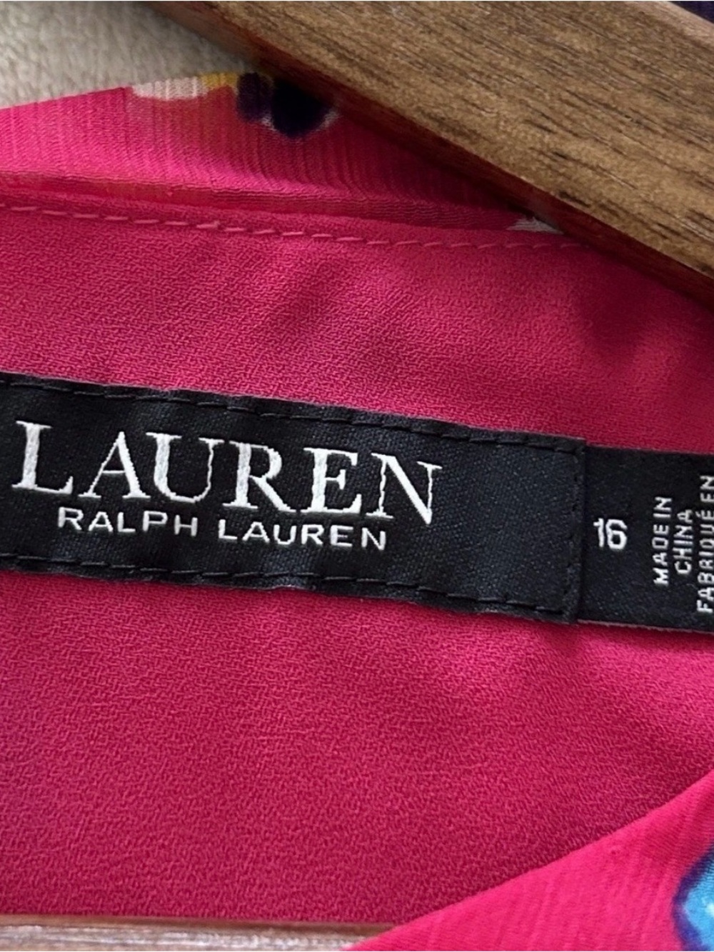 Ralph Lauren sleeveless floral dress with ruffle. Womens size 16 - Picture 2 of 4